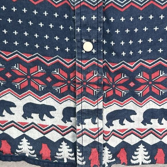 Chubbies Reversible Long Sleeve Button Down Shirt Mens XL Western Pearl‎ Snap - Picture 3 of 16